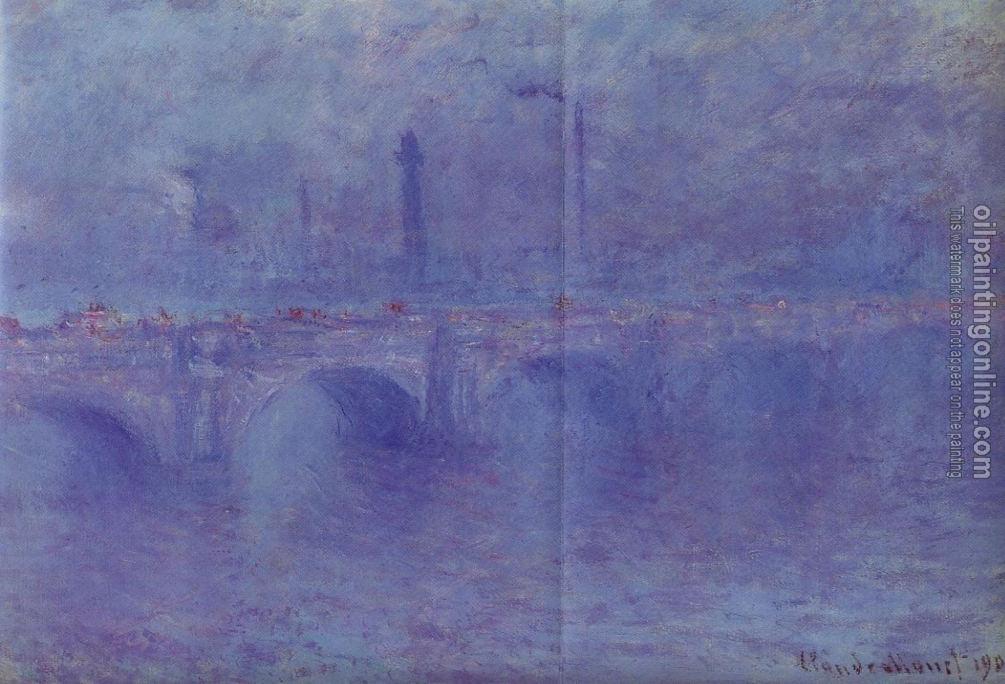 Monet, Claude Oscar - Waterloo Bridge, Fog Effect